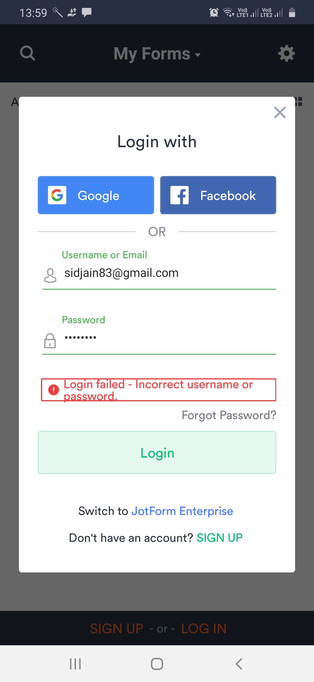 I am not able to Login into my Account